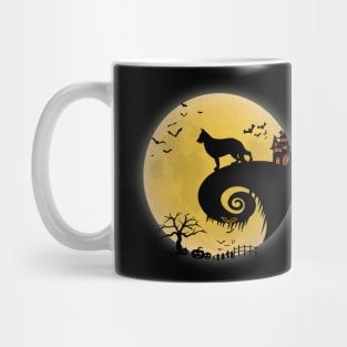 German shepherd Dog Shirt And Moon Funny Halloween Costume Mug